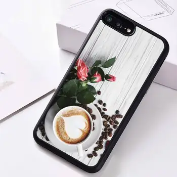 Latte Place Cafeaua Inima Caz Telefon din Cauciuc pentru iPhone 12 pro max mini 11 pro XS MAX 8 7 6 6S Plus X 5S SE 2020 XR caz