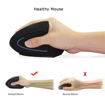 Cu fir Mâna Dreaptă Verticală Mouse-ul Ergonomic Mouse de Gaming 800 1200 1600 DPI, USB, Optic Încheietura mâinii Șoareci Sănătoși Mause Pentru Calculator PC