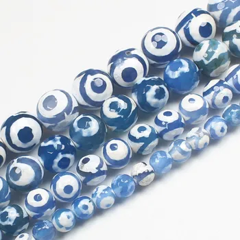 Fațete/Buna Multe Culori 3 ochii Dzi Agate Margele Rotunde , Pentru DIY Colier Bracelat de Luare de Bijuterii !