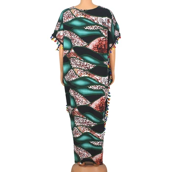 2020 Dashikiage Nou Africane Dashiki Model Leopard Print Colorat Moț Plus Dimensiune Moderne Maxi Rochie Pentru Femei ropa para mujer