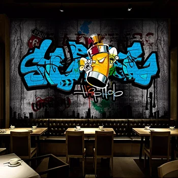 Personalizate 3D picturi Murale Tapet Retro Street Art Graffiti Pictura pe Perete Cafe Bar, KTV Fundal de Perete Decor Mural De Parede
