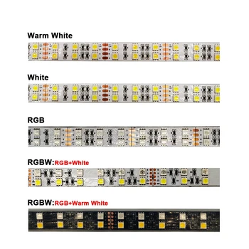 DC 12V Rând Dublu 5m 5050 RGB Luces Benzi cu Led-uri 120Leds/m, Negru/Alb PCB RGBW/RGBWW/Alb/Cald Alb Led IP30/IP67