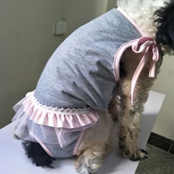 Câine de companie Fiziologice Pantaloni Salopeta Haine de sex Feminin Catelul Pisica Scutec Sanitare Scurtă Lavabil pantaloni Scurți, Chiloți pentru Câini Pijamale