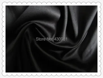 En-gros de 2 metri plin mat satin elastic material imitație de mătase material pentru o singură bucată rochie de grele negru satin tesatura spandex