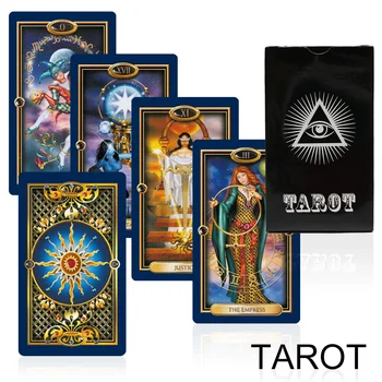 Aur de cărți de tarot mister Luminos soarta divinație tarot joc pentru femei tabla de joc carte de joc