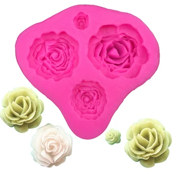 Rose floare Forma fondante mucegai silicon bucătărie de copt, ciocolata, produse de patiserie bomboane de Lut a face cupcake dantela instrumente de decor FT-0116