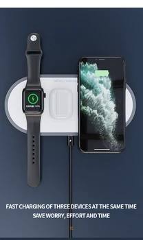 Tinsol Airpods Pro Fast Charger Stand Pentru Samsung S20 HOCO 3 in1 Încărcător Wireless pentru iphone 11 Pro X XS Max XR pentru Apple Watch