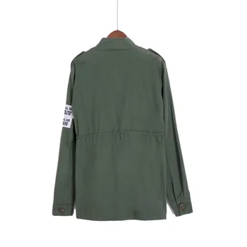 Se adauga 4 culori! haina militară femei (nr bluza carouri) primavara toamna armata verde broderie regla talie haina chaqueta mujer C5302