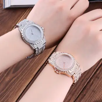 Lady Ceas de Moda pentru Femei Ceasuri din Oțel Inoxidabil Rafinat Ceas pentru Femei Stras Lux Casual Cuarț Ceas Relojes Mujer