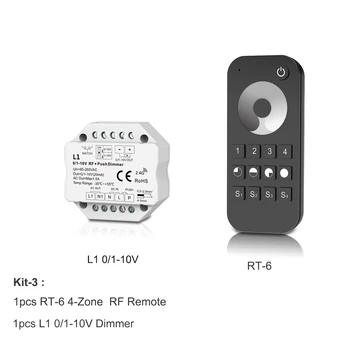AC85V-220V 0-10V 1-10V LED Wireless RF Dimmer Împinge Switch + 2.4 G RF 4-Zona de Atingere reglaj Controler de la Distanță pentru o Singură Culoare LED