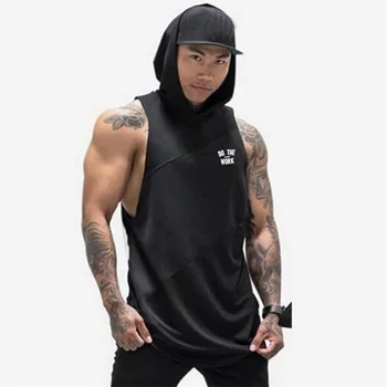 Muscleguys Brand de Îmbrăcăminte Culturism hoodie Mâneci Tricou Fitness Barbati Rezervor de Top Musculare Vesta Stringer FACE MUSTULUI TankTop
