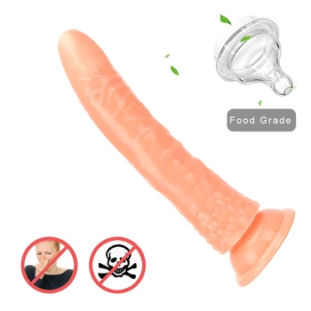 VATINE Curea Pe ventuza de Cristal Jelly Vibrator Realist Mare Penis Dimensiuni Mari Silicon Moale Jucării Sexuale pentru Femei Anal Dildo