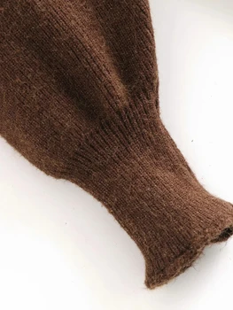 Femei vintage backless knitwears 2020 toamna maro casual femei pulovere de moda de sex feminin din bumbac tricouri tricotate moale fete tricoturi