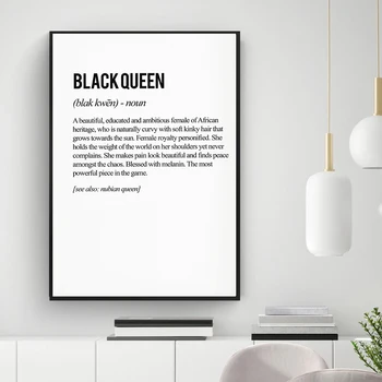 Panza Pictura Regina Neagră Definiție Citat Postere si Printuri Dormitor Melanina Arta de Perete Negru Fete de Frumusete, Decor Acasă Nici un Cadru