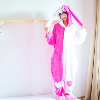 Femeile Iepure Kigurumi Scutec Pentru Adulți Lungi Urechi De Iepuras Animal Înger Pijamale Desene Animate Dintr-O Bucata Pijama Halloween Cosplay Costum