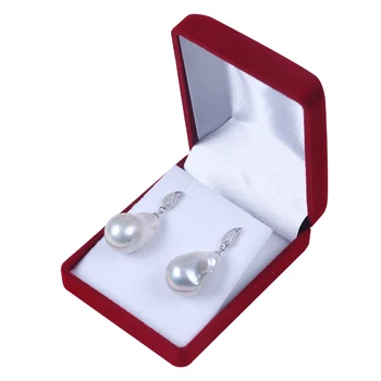 Perfect de calitate AAA mari baroc pearl cercei alb renăscut de apă dulce perla cercei stud argint 925