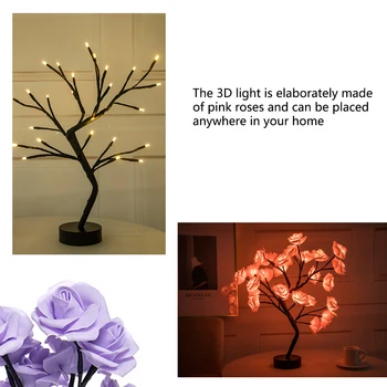 1 buc Forma de Trandafir Lumina de Noapte Frumos Trandafir Forma USB Lampă pentru Lumină LED Petreceri de Crăciun Decor Nunta Versatil Lampă Decorativă