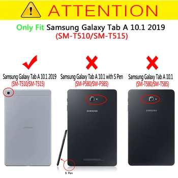 Caz pentru Samsung Galaxy Tab 10.1 SM-T510/T515 Tablet Reglabil Pliere Capacul suportului pentru Samsung Galaxy Tab 10.1 2019 Caz