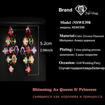 Lux 9 buc Marquise Cubic Zirconia Cercei Lungi pentru Femei de Moda de Mireasa Cristal Legăna Cercei Bijuterii AE398