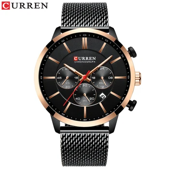 CURREN Brand de Lux de Moda Cuarț Ceas Barbati Ceas de Cauzalitate Ceasuri Sport Barbati Cronograf si Data-Ceas de mână cu Plasă de Oțel
