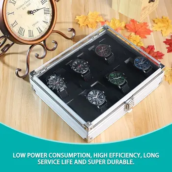 12 grila de metal argintiu ceas de lux cutie de bijuterii cutie de depozitare cutie de depozitare pentru inel brățară display stand cutie