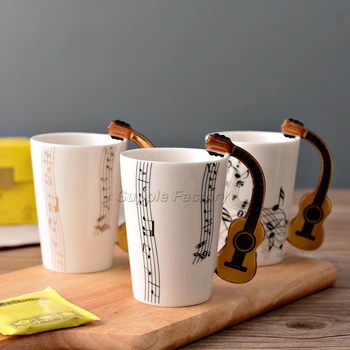 30pcs/lot Noutate Stiluri de Muzică Notă Chitara Cana Ceramica Personalitate Lapte Suc de Lamaie Cana de Cafea Ceasca de Ceai Biroul de Acasă Drinkware