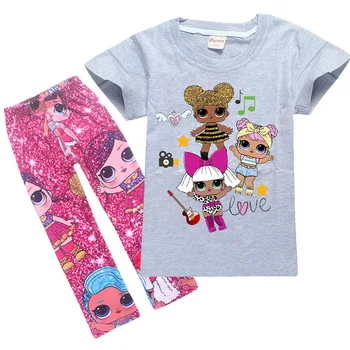 LoL surpriză Copii Originale Seturi tricou și pantaloni lol păpuși Copii tricou de Vară Fată Copilul Haine Fete Haine Pijamale