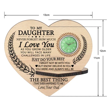 Pentru Fiica Mea De Lemn Ceas De Text Tabelul Accesoriu Decorativ Nou-Veniți Personalizate Ziua De Nastere Cadouri De Absolvire