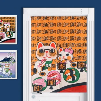 Desene animate japoneze Cat Perdele Noren Retro elegant Cortina Ușii Lenjerie de Studiu Bedroom Home Decor Dormitor perdele Bucatarie