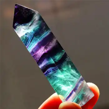 Naturale Cristal de Fluorit Dungi Colorate Fluorit Cristal de Cuarț Piatră Punct de Vindecare Hexagonale Bagheta Tratament Piatră #2o19