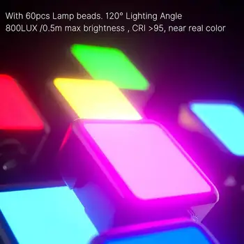 Ulanzi VL49 Plin de Culoare LED-uri RGB Video Lumina 2500K-9000K 800LUX Magnetic Mini Umple de Lumină Extinde Rece 3 Pantof 2000mAh Tip-c Port