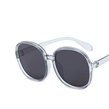 Supradimensionate Cadru Rotund Femei Bărbați ochelari de Soare Tan Gri Lentile UV400 Protecție a Ochilor Fata Sexy si Damele de Moda in aer liber Ochelari