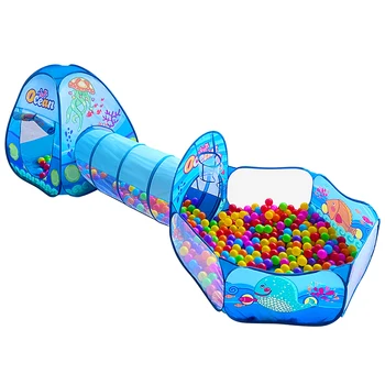 Copii 3 In 1 Cort Joc Jucarii pentru Copii Piscina cu Bile pentru Copii Cortul pentru Copii în aer liber Ocean Bile joc de Biliard Casa Mare Tunel Cort