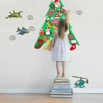 Mare de Copii DIY Simțit Decor de Crăciun Pomul de Crăciun Cadouri de Crăciun Agățat de Perete Decor