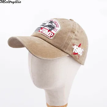 [Meltryllis]de Vară de Moda de Epocă Șapcă de Baseball Casual Spălat Bumbac Model și Scrisoare Broderie în aer liber Capace Pentru Barbati Femei