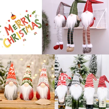 Fără Chip De Pitic Mos Craciun Pentru Sticla De Vin Set De Crăciun Acasă Ornamente Diferite Stiluri De Decoratiuni De Craciun 2021
