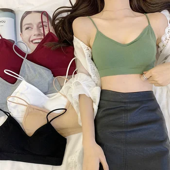2020 nou înapoi lenjerie de corp student de sex feminin coreeană versiunea fir sling vesta cu piept de pad înfășurat sutien sexy