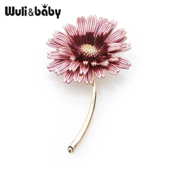 Wuli&copilul de Email Roz Daisy Trendy Brosa de Flori Pin Pentru Femei și Mama Cadou de Accesorii Simple 2019