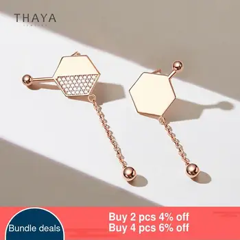 Thaya Design Creativ Formă Moleculară Moda Ureche Stud Placat cu Aur de 18K Cristal Zircon Ureche Stud Pentru Femei 2020 Bine de Bijuterii Cadou