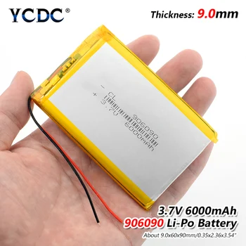 3.7 litiu polimer baterie 906090 6000MAH GPS mobile power plate baterie Reîncărcabilă Li-ion Pentru Tableta MID de Produse Digitale