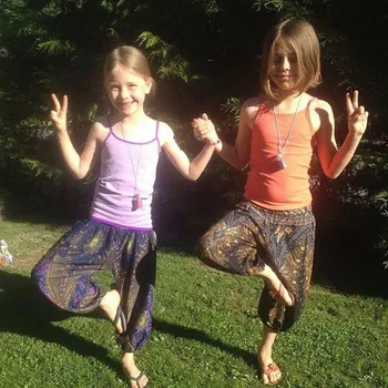 Fete Jambiere Copii Pantaloni De Vara 2019 Boho Imprimare Copii Pantaloni De Yoga Liber Hippy Fete, Pantaloni Copii, Casual Uzură Plajă