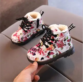 Iarna 2020 fete cizme scurte coreean floare mică de băieți din bumbac cizme copii tendon unic cizme de zăpadă