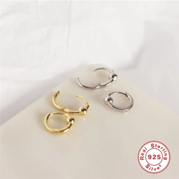 Argint 925 Simplu Cercel Gros Mici, Rotunde Cercei Cerc Cercei pentru Femeile Om Moda Bijuterii cadou A30