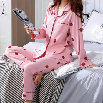Petrecere în Pijamale 2020 Toamna Noua Femei Matase cu Maneci Lungi Set de Pijama Largi de Imprimare Pijama Femei Sleepwear Set Elastice Pantaloni Lungi