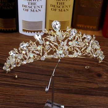 Baroc De Lux Cristal Si Margele De Mireasa Coroane Manual Perla Tiara Benzi Stras Diademă De Regină Nunta Accesorii De Par