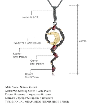 GEM de BALET 1.51 Ct Naturale de Granat Roșu Piatră prețioasă Colier Pandantiv Argint 925 Vintege Bijuterii Fine pentru Femei Bijoux