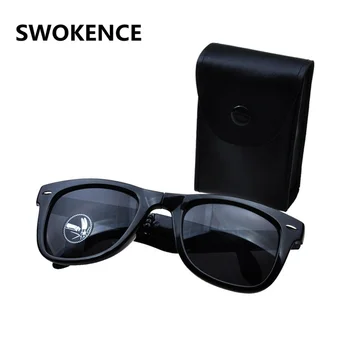 SWOKENCE Design Clasic Colorate Oglinzi Rabatabile ochelari de Soare si Cazul Femeilor de Bărbați, Pliabil Portabil UV400 Aer liber Ochelari SA14