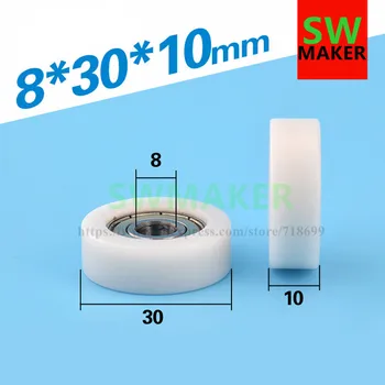 SWMAKER 8*30*10mm F tip plastic nylon pachet scripete cu rulment 608 POM Poliuretan pentru tavalugului roata