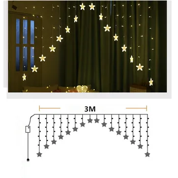 ZPAA 3M Lumini de Crăciun 220V Romantic de Basm Star LED-uri Cortina Șir de Iluminat pentru Casa Dormitor Nunta Ghirlanda Petrecere Decoratiuni
