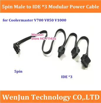 Transport gratuit 5 pin PCI-E de sex Masculin la IDE*3 Molex 4pin Modulare de alimentare cablu pentru Coolmaster PSU V700 V850 V1000